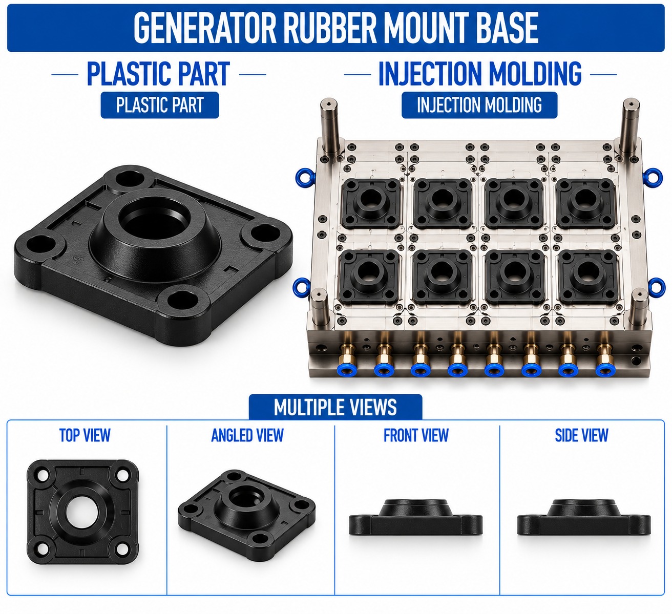 Generator Plastic Rubber Mount Base Mould and Moulding Service